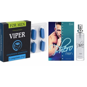 Pachet Parfum cu Feromoni Pheromen 15ml + Pastile Potență Viper FR 4 capsule