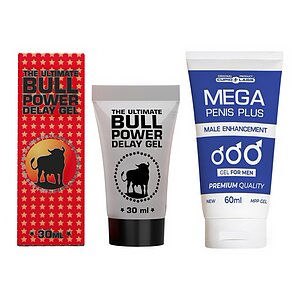 Pachet Gel Mărire Penis Mega Penis Plus Și Gel Ejaculare Prematură Bull Power Delay 30ml
