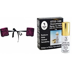 Pachet Cătușe Obsessive Roseberry Mov + Spray Stud 100 Original Roz