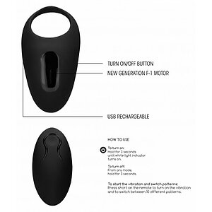 Inel Penis No. 74 Remote Controlled Negru Thumb 3