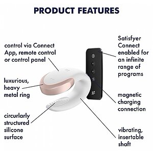 Vibrator Double Love Luxury Partner Alb Thumb 5