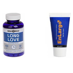 Pachet Crema Marirea Penisului Enlargo + Pastile Ejaculare Precoce Long Love 90buc