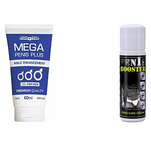 Pachet Gel Mărire Penis Mega Penis Plus Și Cremă Pentru Potență Penis Booster 125ml