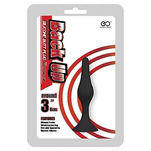 NMC Back Up 3 – Plug Anal Din silicon cu Ventuză 8 cm Negru Thumb 1