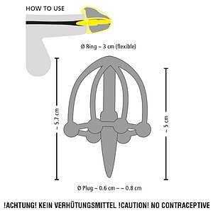 Plug De Penis Cu Cușcă Pentru Cap Negru Thumb 5