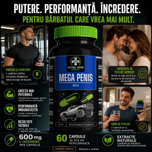 Pills Mega Penis Ultra — 60 Capsule, L-Arginină 600 Mg Thumb 3