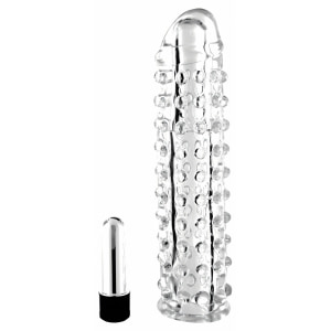 Prelungitor Penis Silicon Vibro Sleeve Transparent
