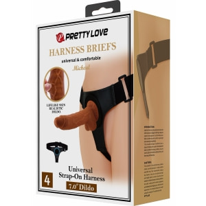 Pretty Love Michael – Ham Ajustabil cu Dildo Realist 20cm Maro Thumb 6