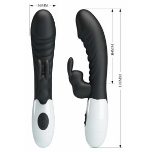 Pretty Love Naughty Bunny – Dublu Stimulator, 30 Moduri Negru Thumb 6