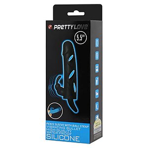 Prelungitor Penis Pretty Love With Ball Strap Negru Thumb 3