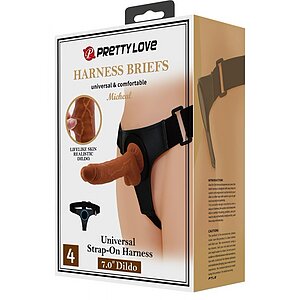 Pretty Love Michael – Ham Ajustabil cu Dildo Realist 20cm Maro Thumb 5