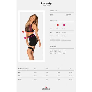 Set Top Skirt Rosenty Negru XS-S Thumb 4