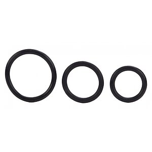 Set Inele Penis Rubber Negru Thumb 1