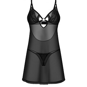 Chemise Obsessive Alliane Negru L-XL Thumb 2