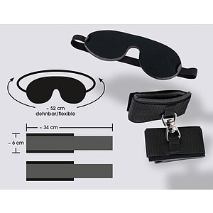 Set Blindfold Handcuffs Negru Thumb 4