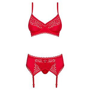 Set Obsessive Jolierose Roșu L-XL Thumb 2