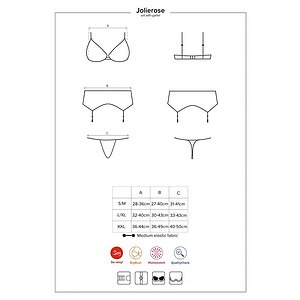 Set Obsessive Jolierose Roșu L-XL Thumb 4