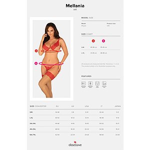 Set Obsessive Mellania Roșu L-XL Thumb 4