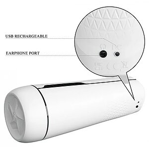 Masturbator Sienna Cu Vibrații Voce Și Sucțiune Alb Thumb 7