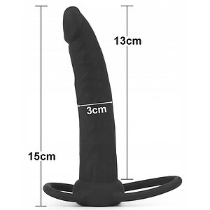 Strap-On Stimulare Anală Double Prober Negru Thumb 5