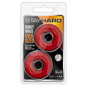 Inele Penis Stay Hard Donut Oversized Roșu Thumb 1