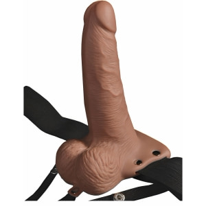 Strap On Hollow Rechargeable Fetish Fantasy 18 cm Caramel