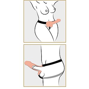 Strap On Unisex Hollow cu Testicule Thumb 4