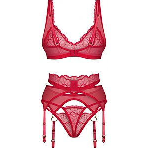 Suspender Set Obsessive Cupide Desir Roșu L-XL Thumb 2
