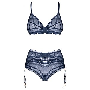 Set Cu Portjartier Obsessive Nightly Albastru M-L Thumb 5