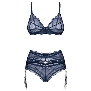 Set Cu Portjartier Obsessive Nightly Albastru M-L Thumb 3