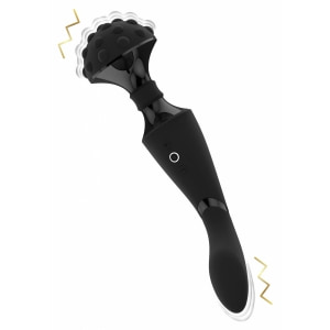 Vibrator Shiatsu Bendable Massager Wand Negru Thumb 5