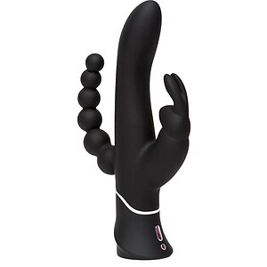 Vibrator Triplu Happy Rabbit Negru Thumb 6