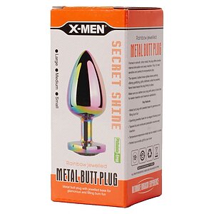 X-MEN Secret Shine Metal Anal Plug Rainbowheart S Multicolor Thumb 4