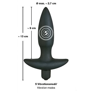 You2Toys Plug Anal Mic Negru 5 Viteze silențios Thumb 3