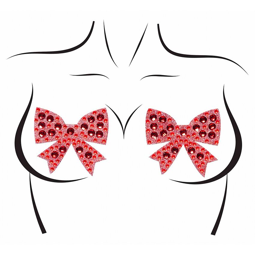 Leg Avenue Rhinestone Bow Nipple Jewels Roșu