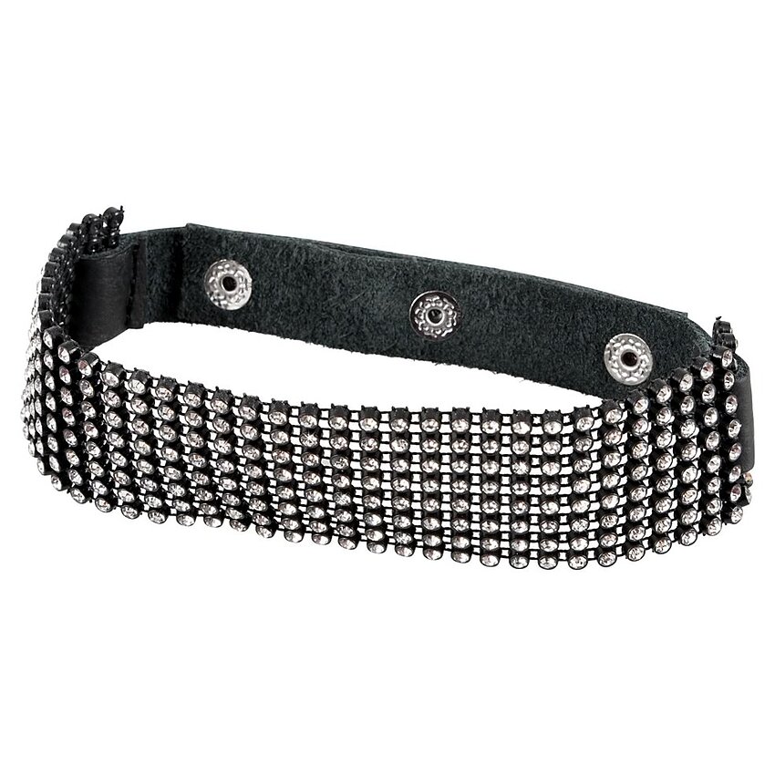 Zgardă Rhinestone Choker Negru