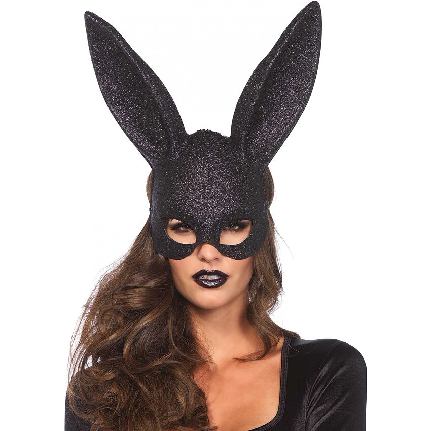 Mască Glitter Masquerade Rabbit Negru