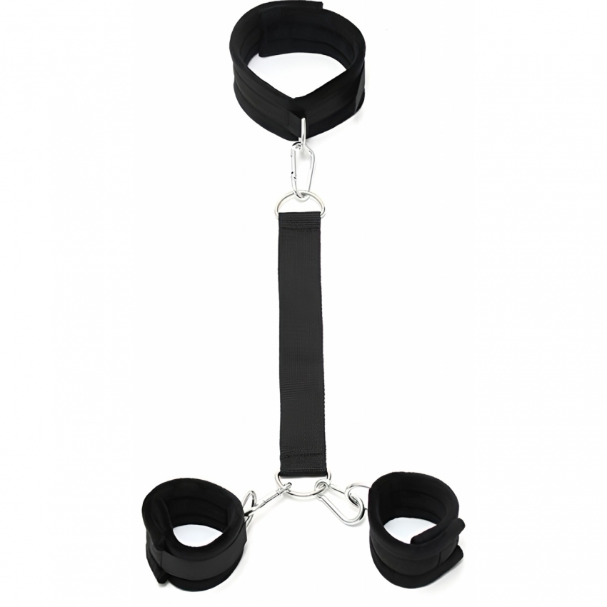 Cătușe cu Zgardă Soft Collar Rimba Negru