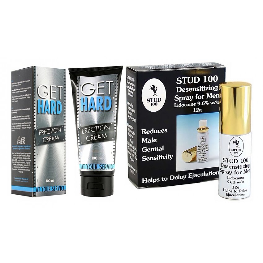 Pachet Cremă Erecție Get Hard 100ml + Spray Stud 100 Original