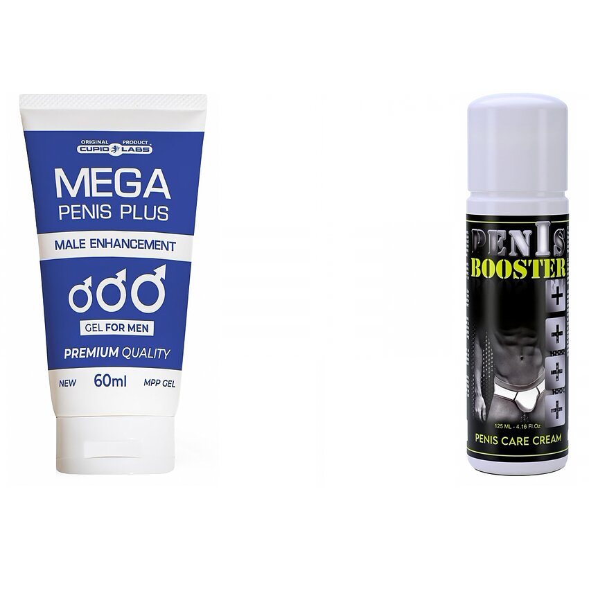 Pachet Gel Mărire Penis Mega Penis Plus 65ml Și Cremă Pentru Potență Penis Booster 125ml