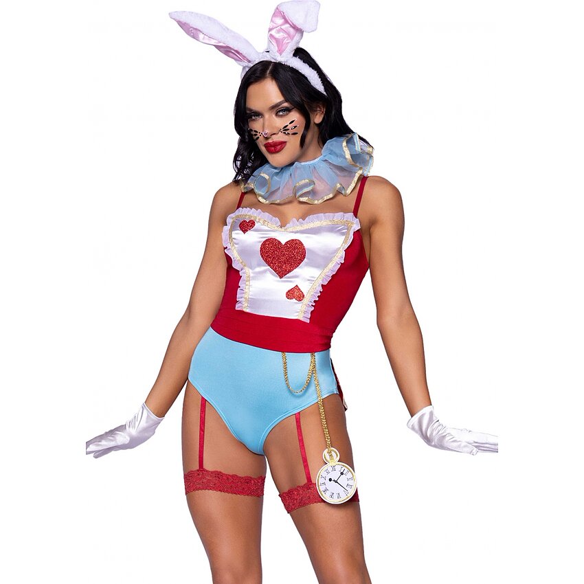 Costum Leg Avenue White Rabbit Bodysuit Multicolor M